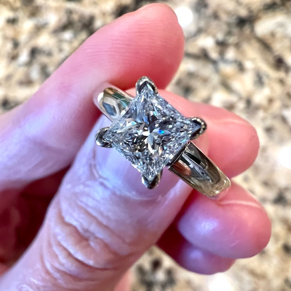 **SOLD**Kay Magic Glo Certified Diamond Solitaire 1 ct Princess-cut 14K